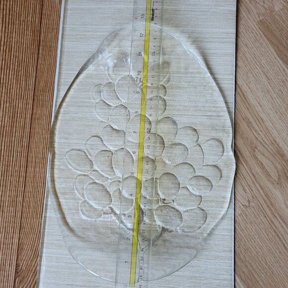 Vintage Kosta Boda grapes "Kosgrap" Crystal Glass Platter Approx 12.5" - Picture 5 of 15